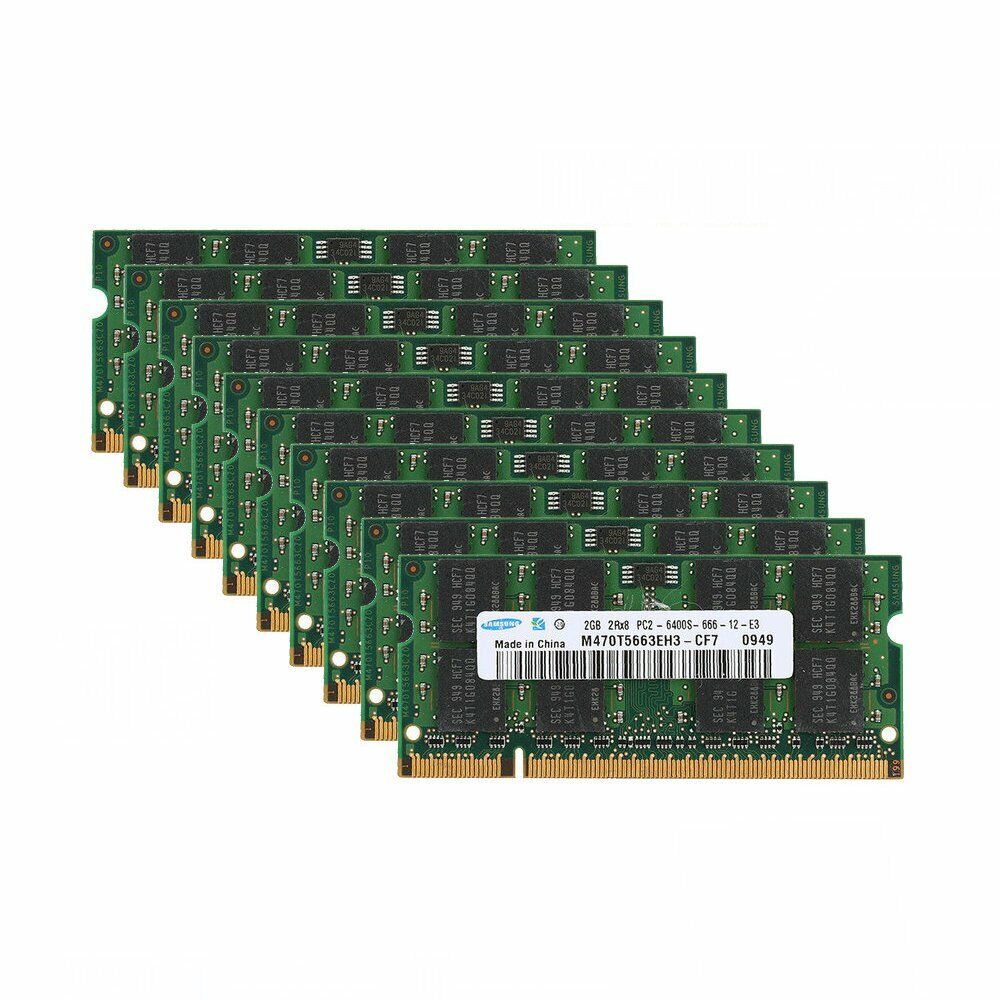 20GB 16GB 8GB 4GB 2GB PC2-6400 DDR2-800 Laptop RAM For SAMSUNG Hynix Micron LOT