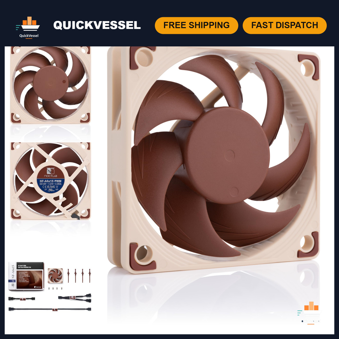 High-Performance 60mm Quiet PWM Fan for Cooling, Low Noise, Reliable & Efficient