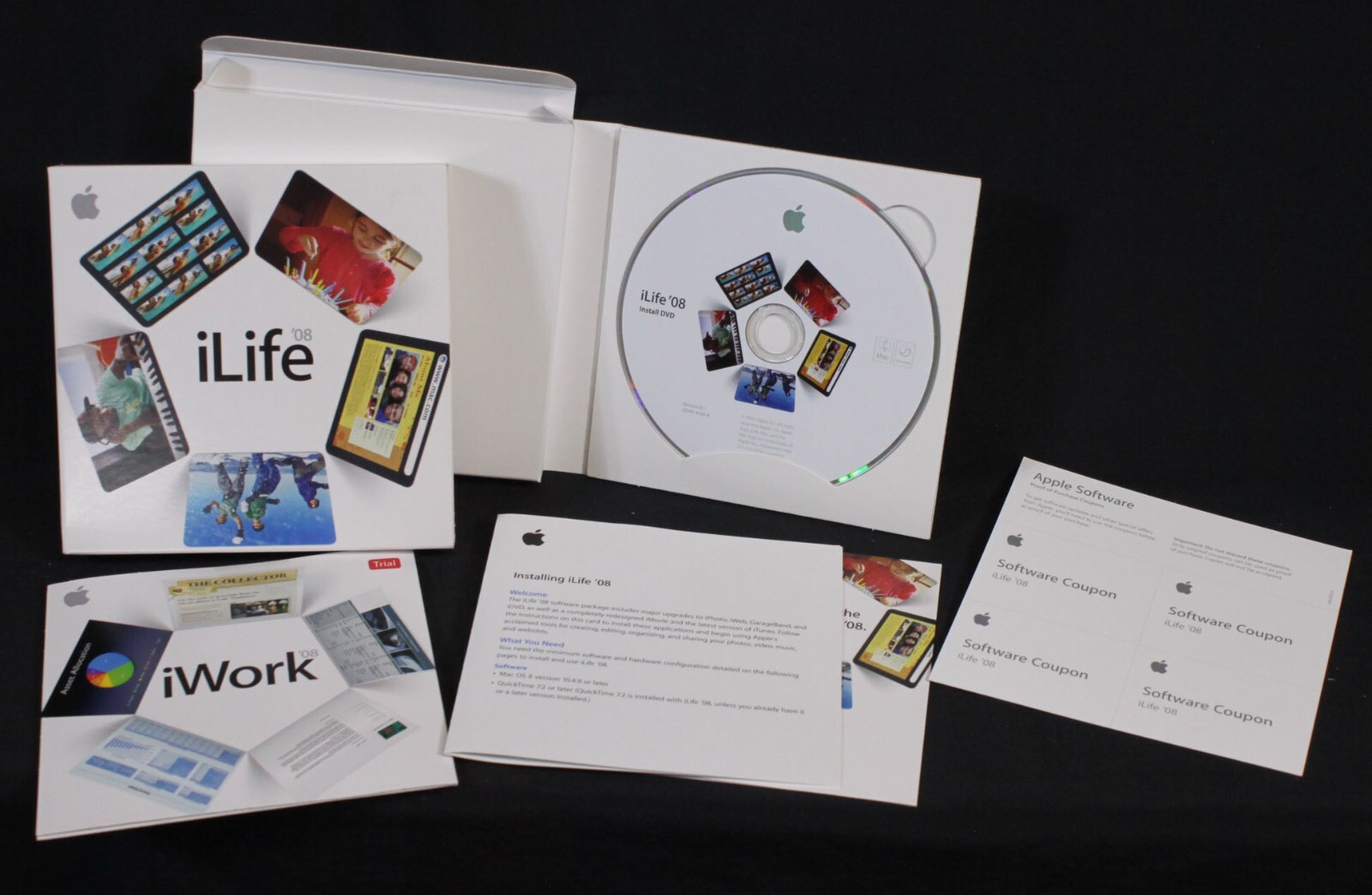 Apple iLife 08 Computer Software MB015Z/A Book in Box With iWork Trial CD Disc