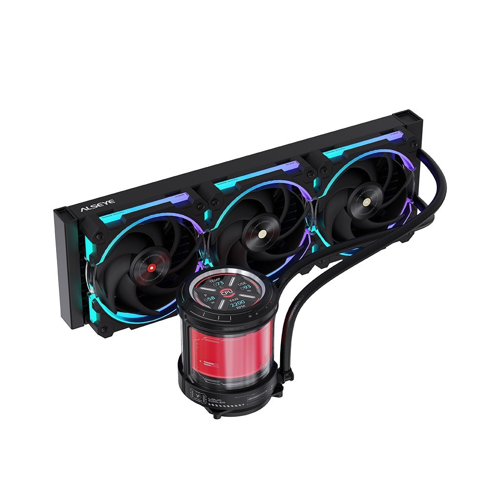 ALSEYE W360-V AIO CPU Liquid Cooler Radiator 2.1" LCD Screen ARGB 350W TDP