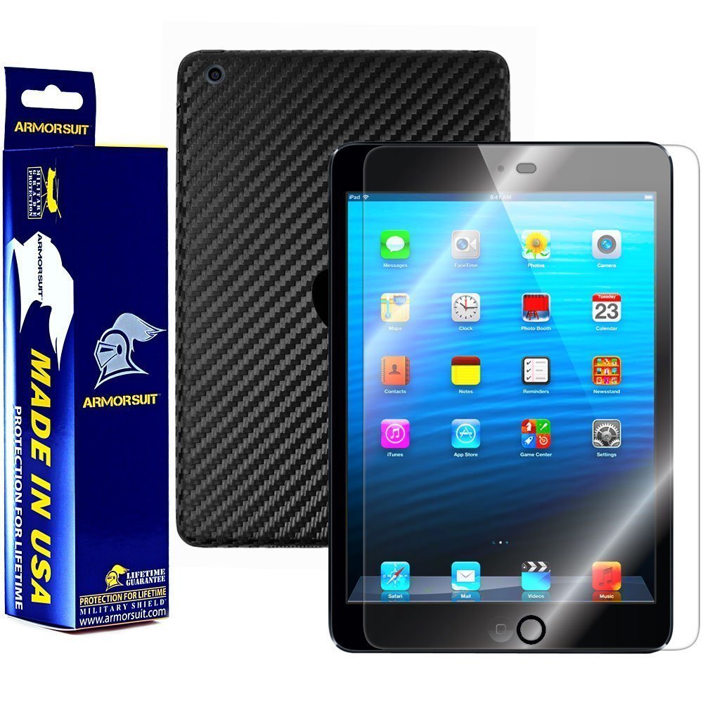 ArmorSuit Apple iPad Mini 4G LTE+ Black Carbon Fiber Skin Screen Protector USA