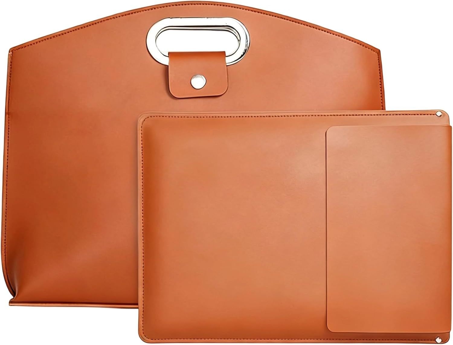 PU Leather 2-in-1 Laptop Sleeve & Pouch Set for 14-16 Inch Laptop Briefcase