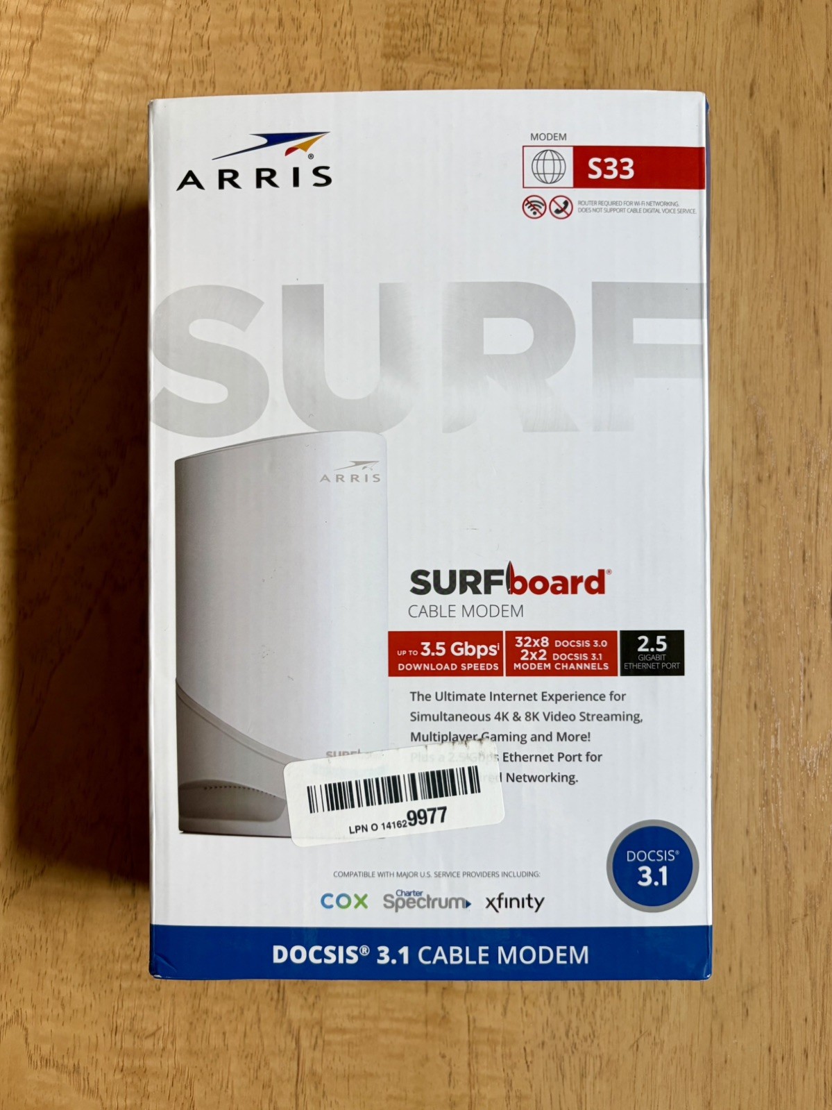 Arris Surfboard S33 DOCSIS 3.1 Multi-gigabit Cable Modem w/2.5 Gbps Ethernet
