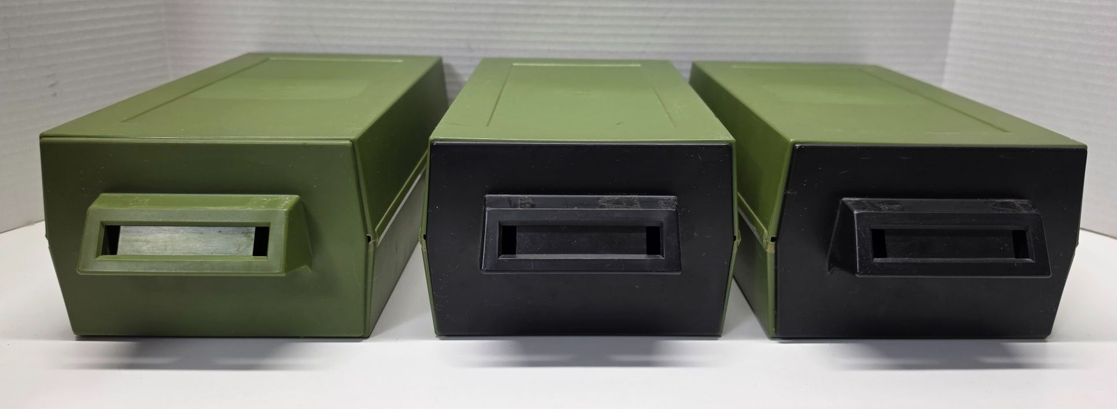 Vintage 1970 Sterling Plastics No 271 Stackable Storage Drawers Green Lot of 3