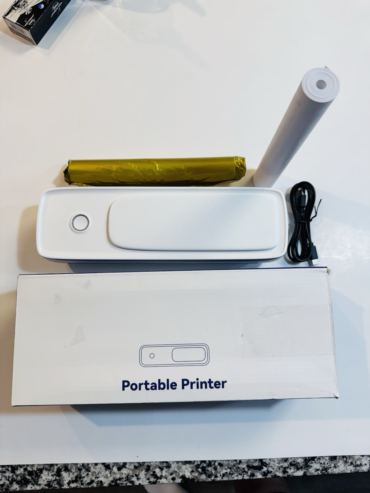 MinZhi Portable Thermal Printer A80 Wireless Printer w/ 2 Rolls Thermal Paper
