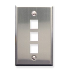 Faceplate stainless steel1-gang3-port
