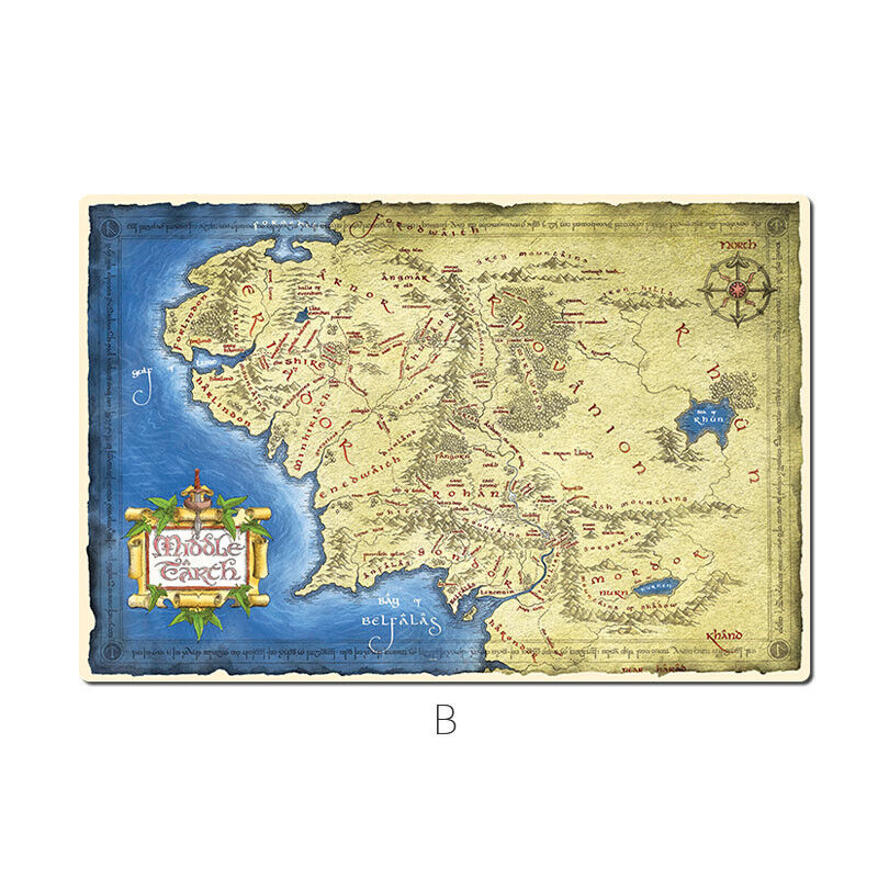 1PC The Lord of the Rings Map Themed Playmat Mouse Pad Computer Desk Mat Playmat