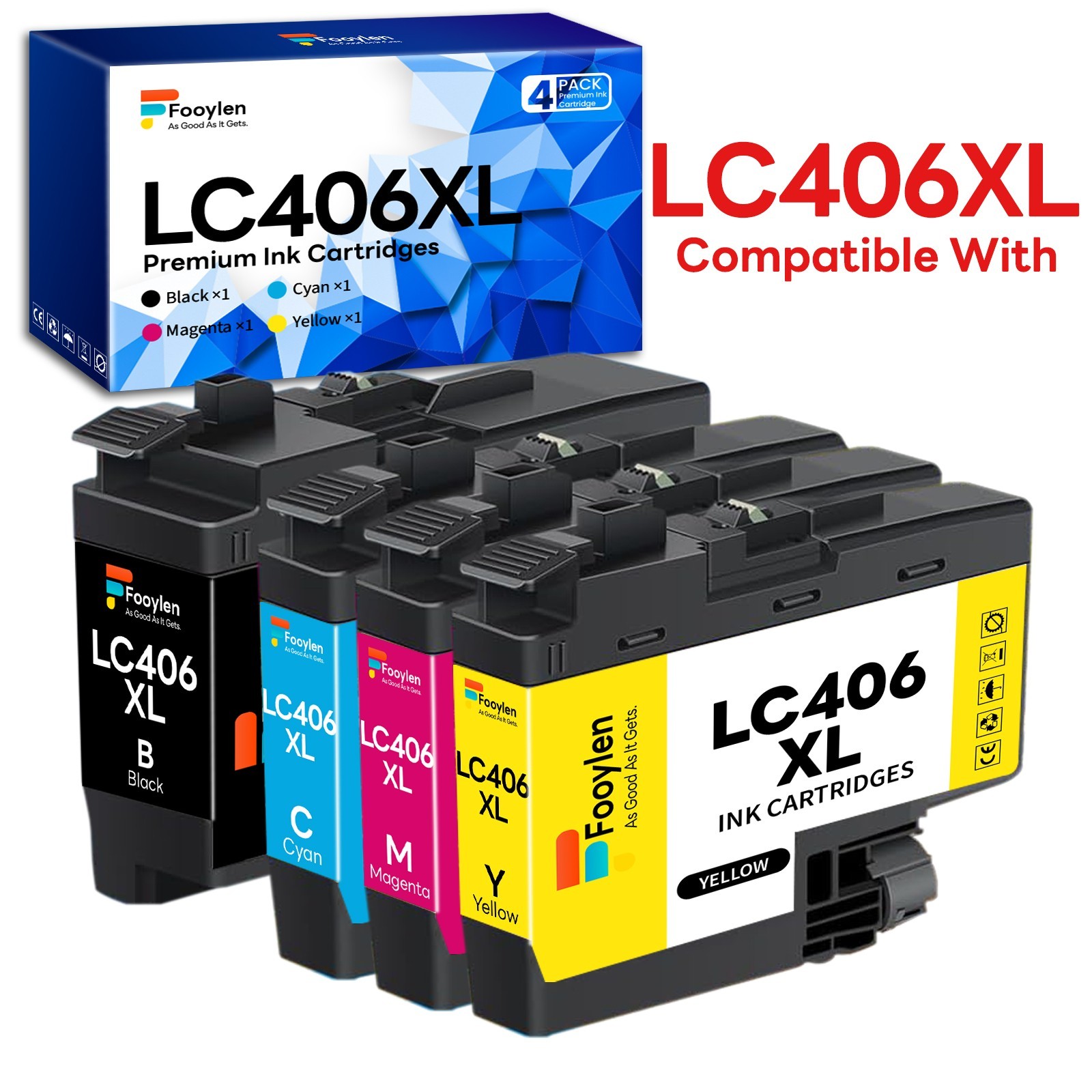 LC 406 XL Ink Cartridges for Brother MFC-J4335DW MFC-J4345DW MFC-J4535DW J5855DW