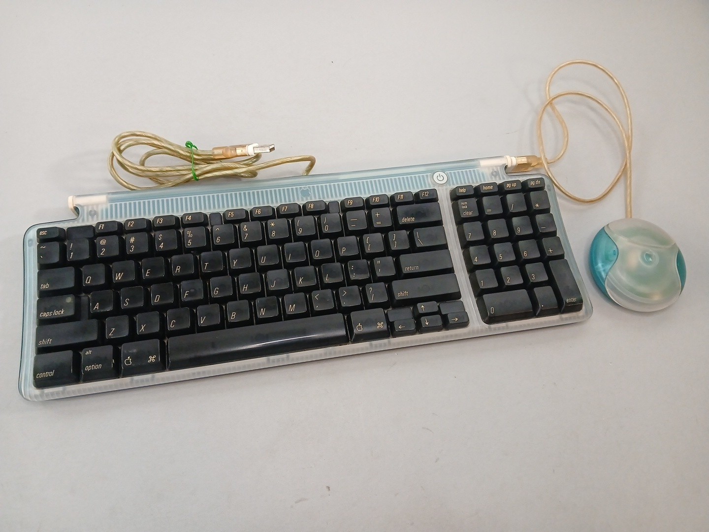 Vintage 1998 Apple USB Keyboard & Mouse iMac - 2 USB Ports - Bondi Blue - Tested