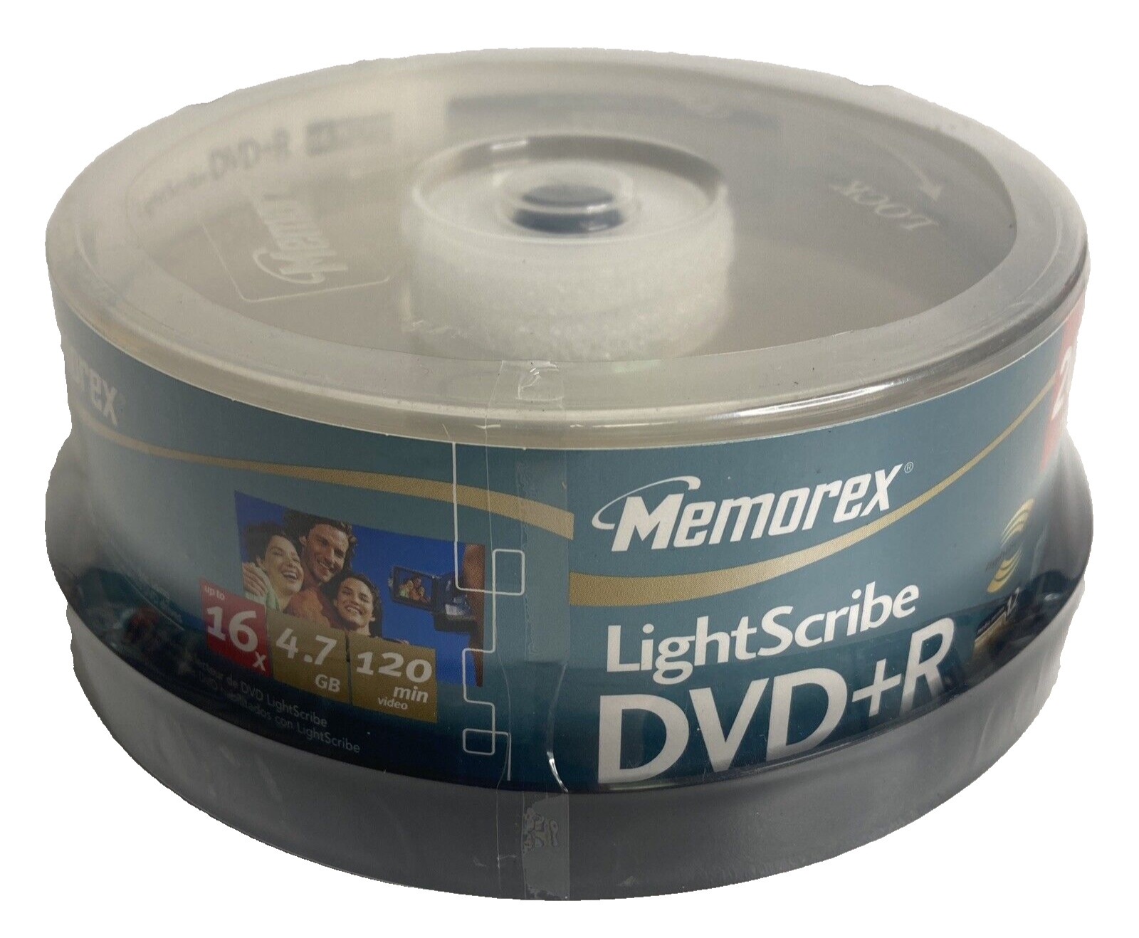 Memorex 4.7GB, 16X, 120 Minute LightScribe DVD+R 20 COUNT NEW SEALED