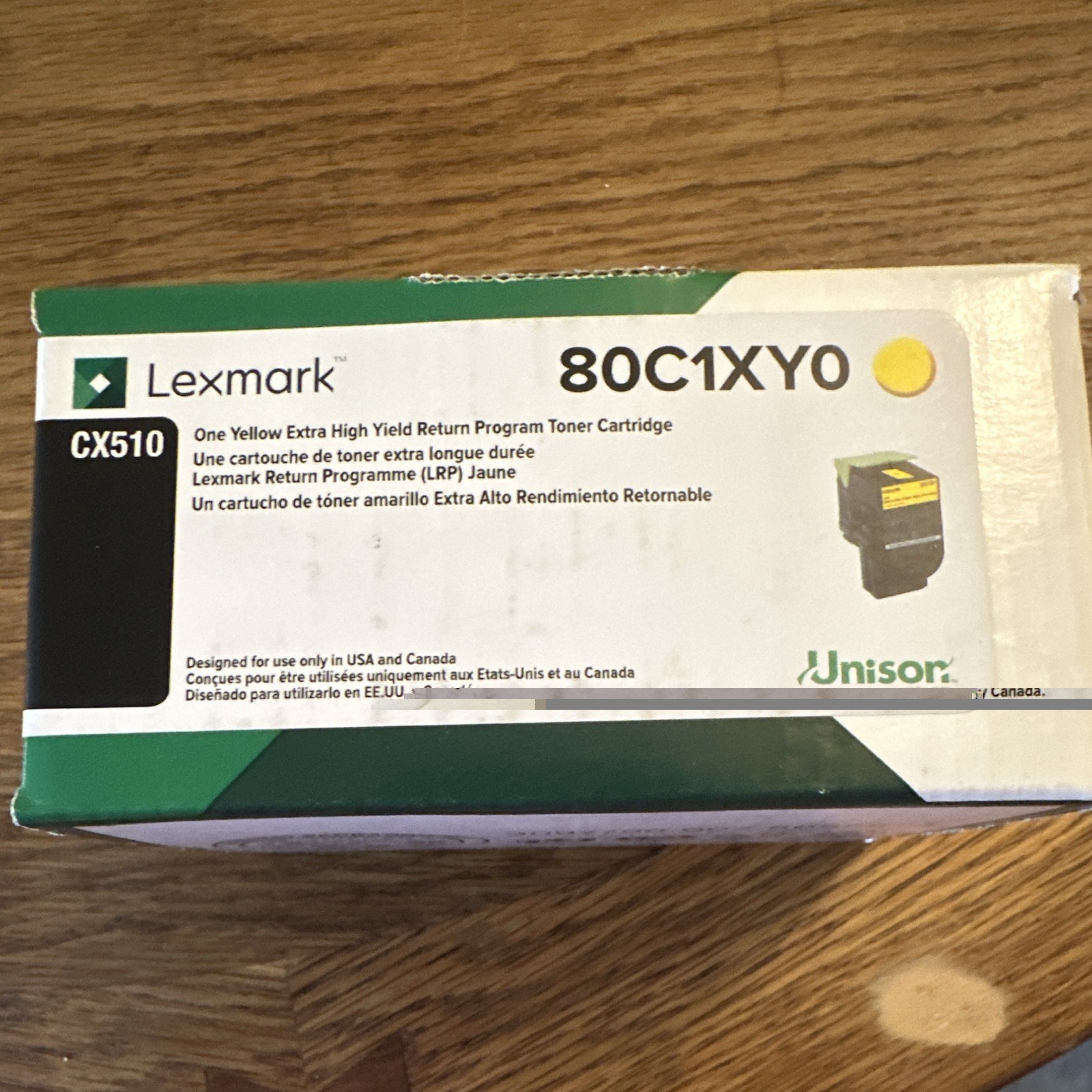 Lexmark 80C1XY0 Genuine Yellow Extra High Yield Return Program Toner CX510