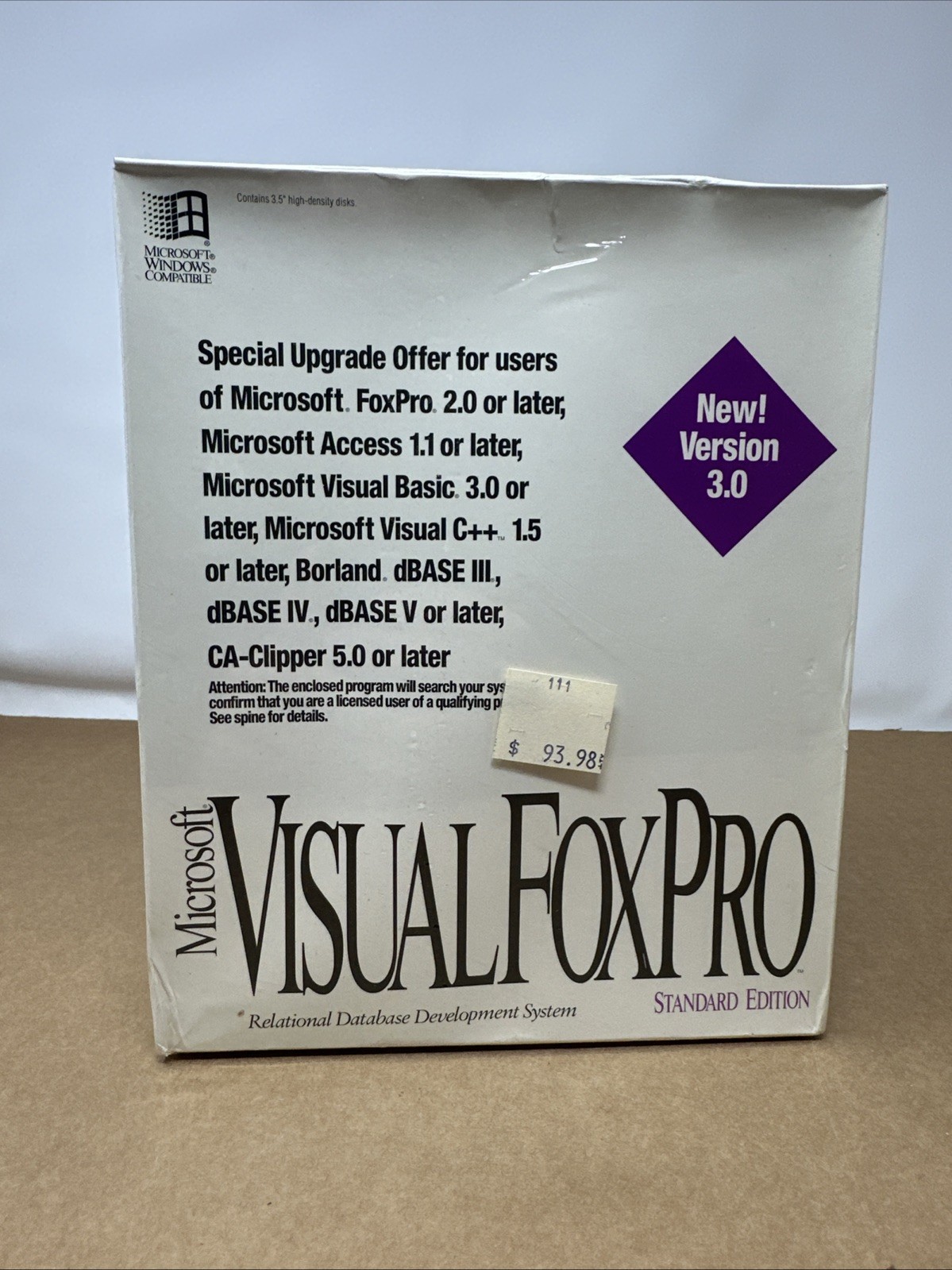 Microsoft Visual FoxPro 3.0 comp up - factory sealed 215-051-130