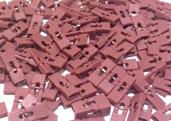 2.54mm Mini Micro Header Jumper Caps RED Handle Circuit Board Shunt Part 100pcs
