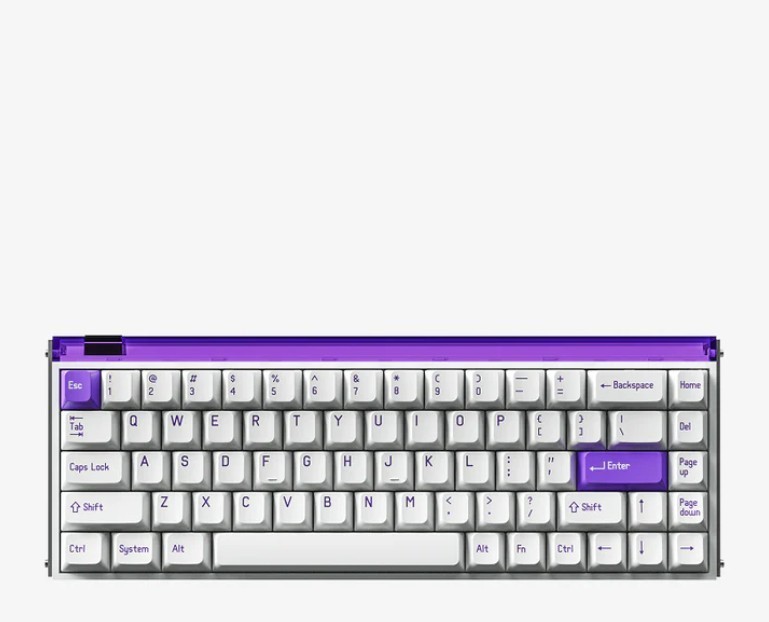 Melgeek MADE68 Pro Gaming Keyboard, Model# MADE68 PRO, Color White/Purple