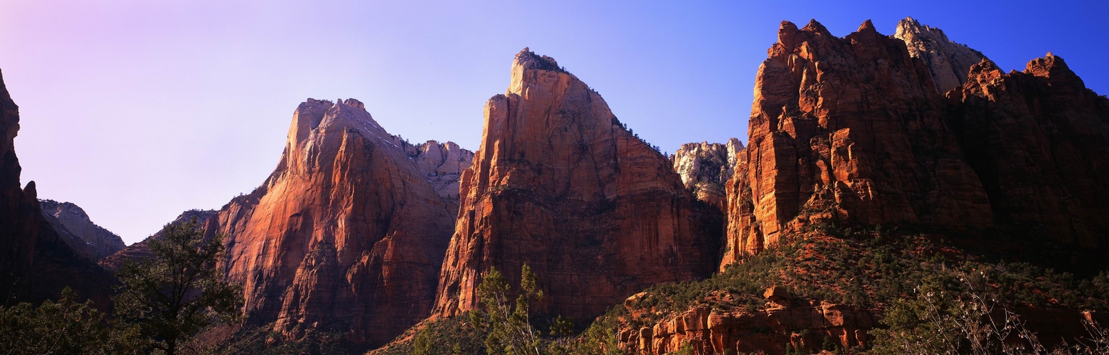 Landscape nature mountains dual monitors cliff zion Custom Gaming Mat Desk