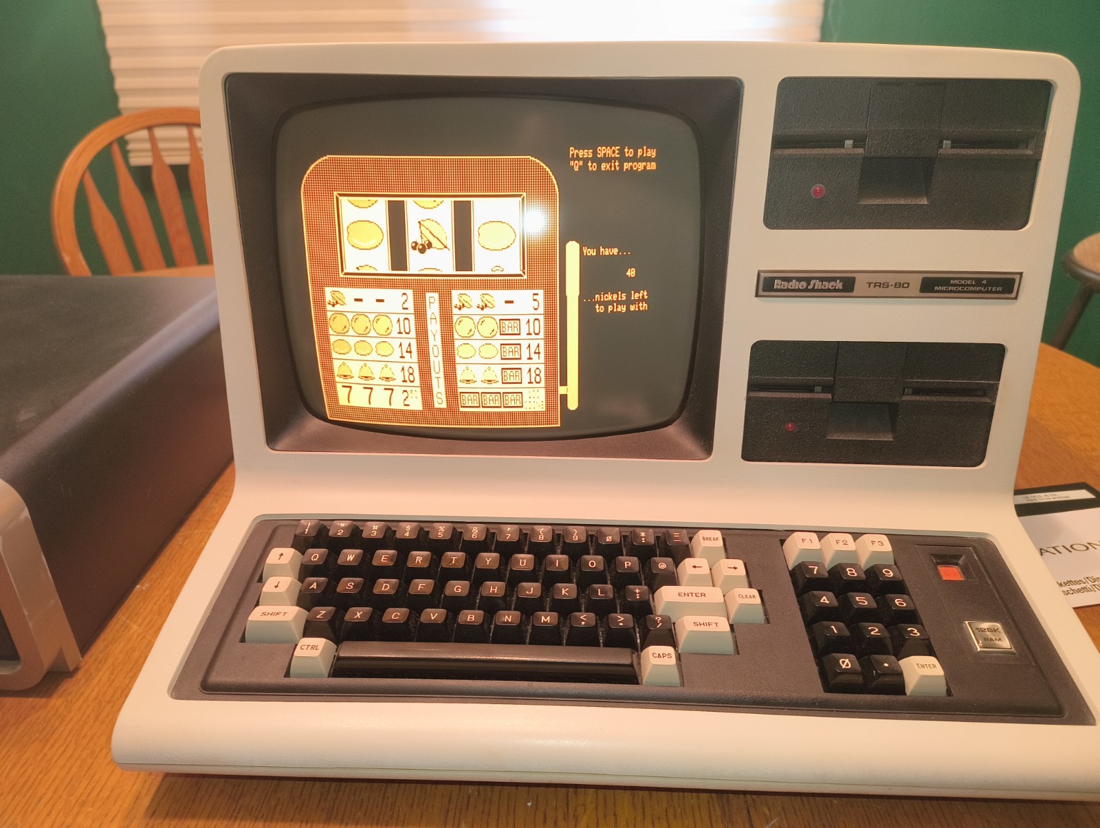 TRS-80 Model IV (Model 4) 128k Amber monitor upgraded graphics 12 MEG hard drive