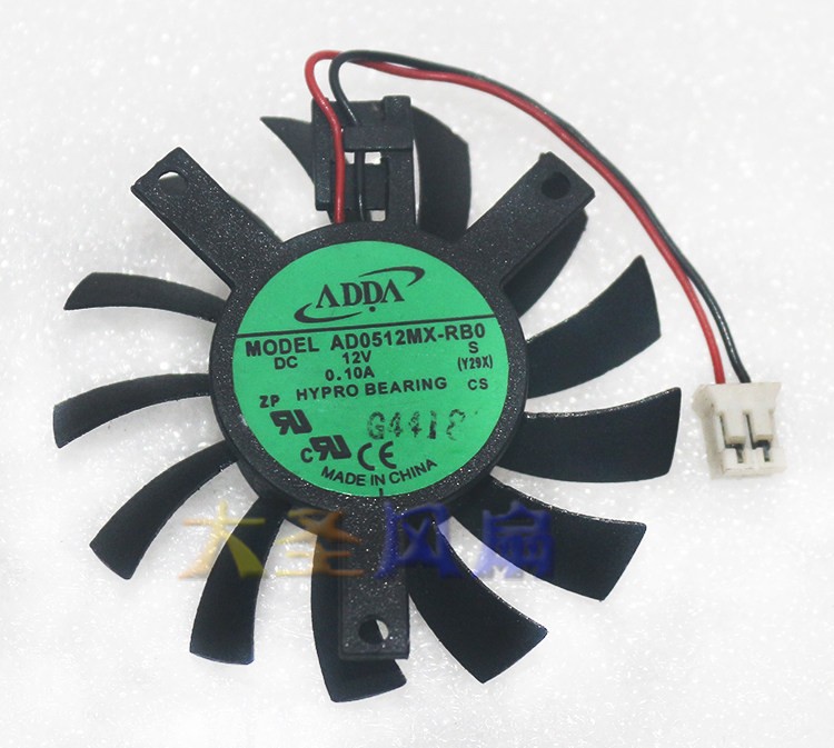 New For ADDA AD0512MX-RB0/6 12V Hole Spacing 27 * 35mm Graphics Card Fan