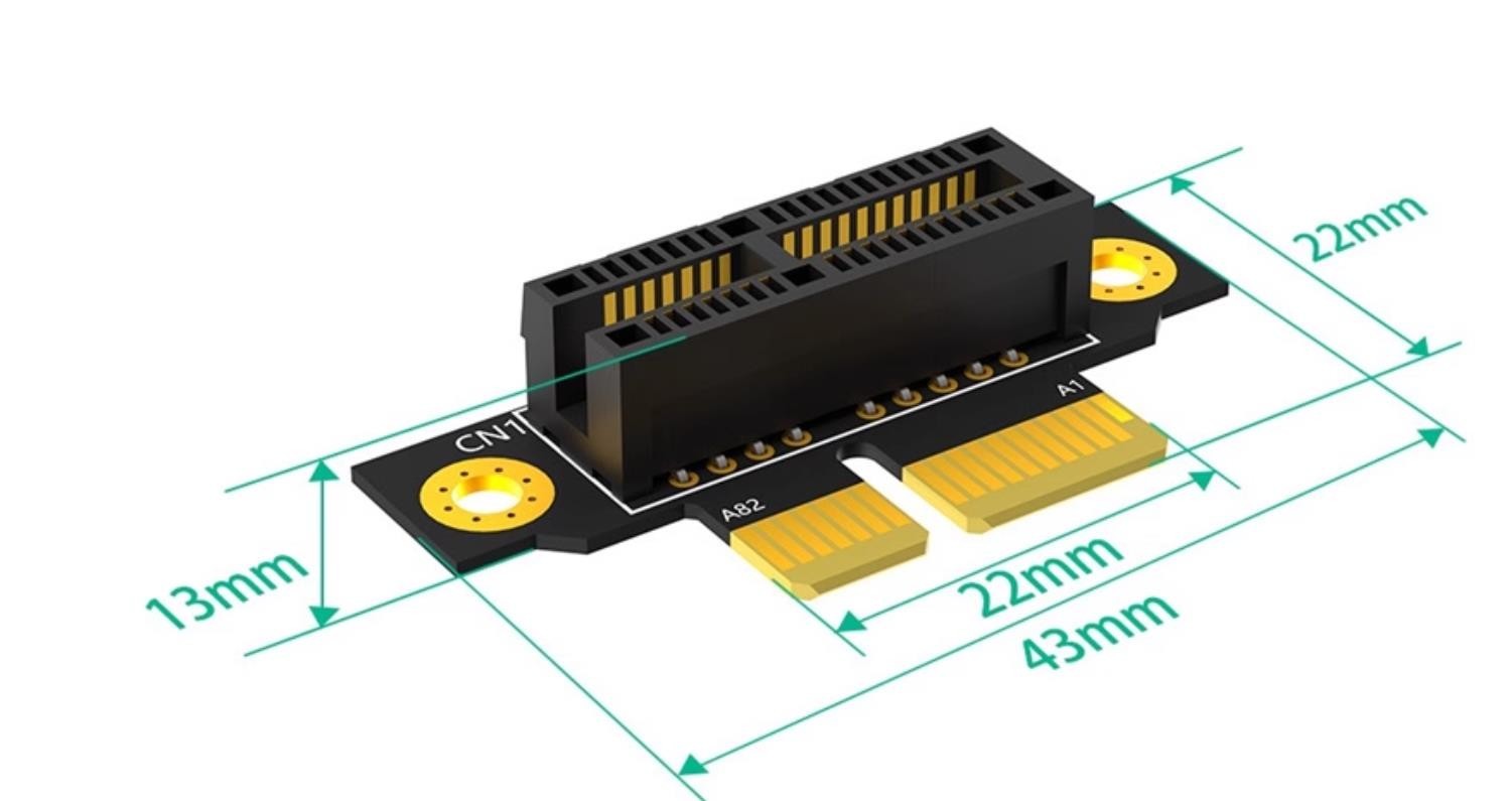 PCIe3.0 1x/4x/8x/16x Reverse card Right-Angle 90 degree Riser adapter for 1U/2U