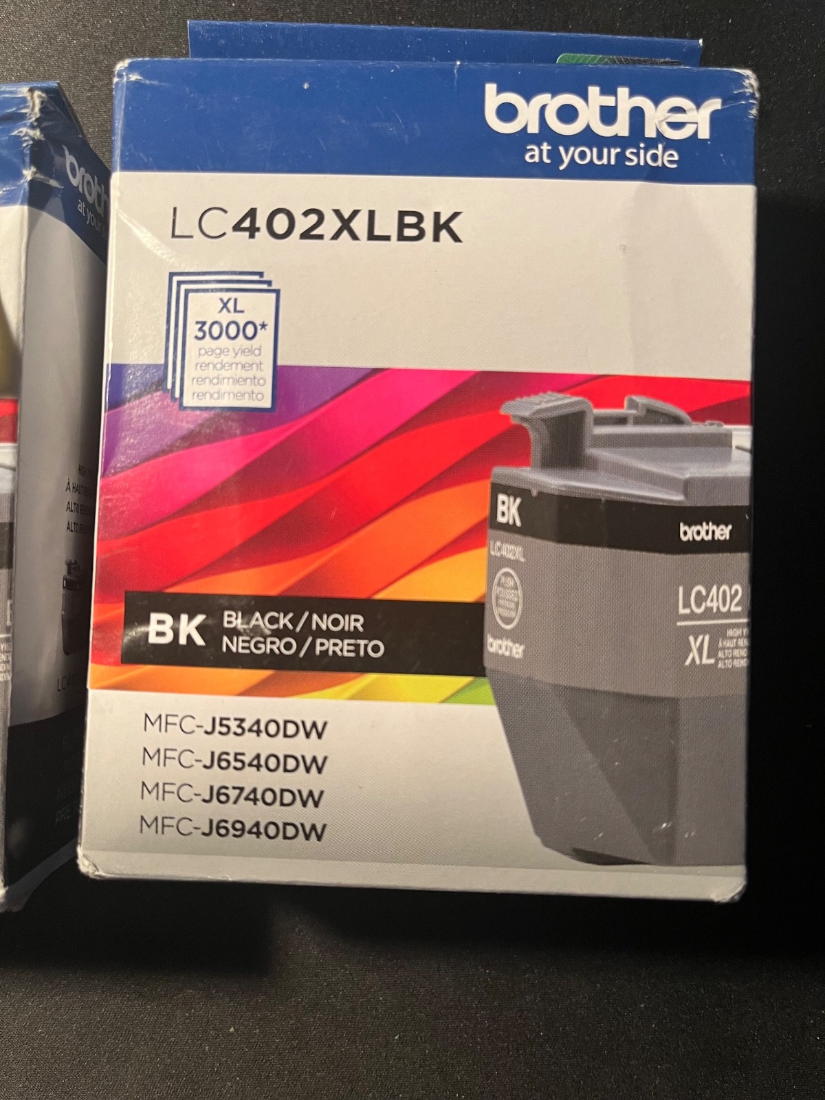 Lot of 2 Brother GENUINE Printer Ink LC402 New 1 XL Black & 1 Color