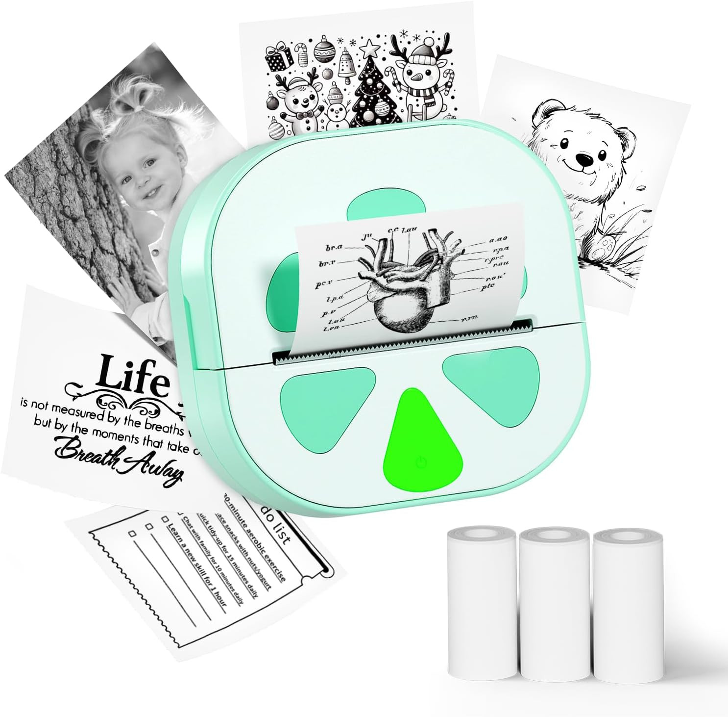 Mini Sticker Printer, D20 Portable Bluetooth Inkless Thermal Sticker Maker Machi