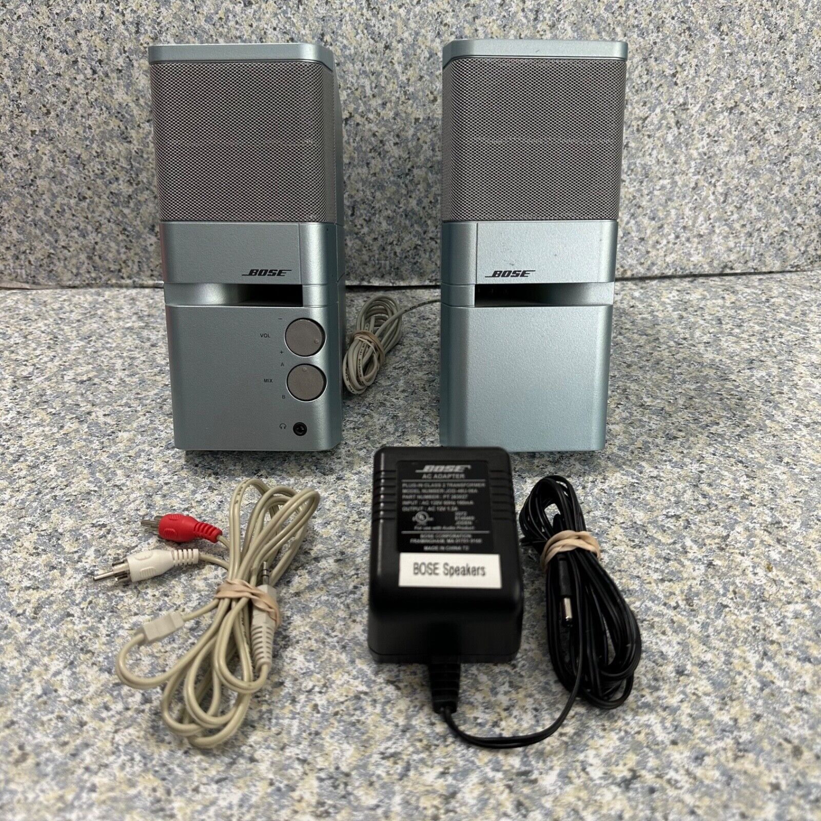 Bose MediaMate Computer Speakers Ice Blue Powered Stereo Retro Tested Working