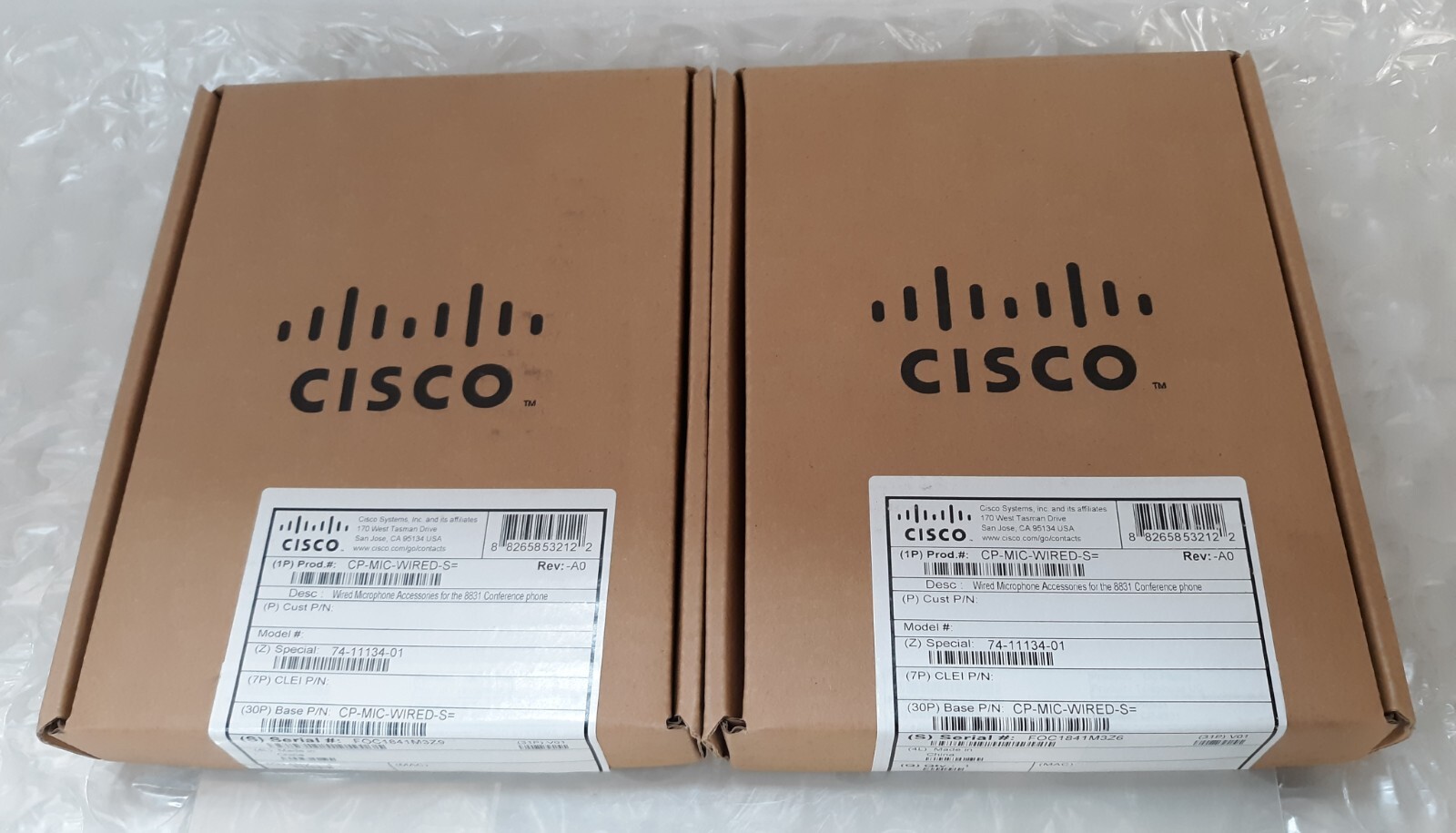 Pair of Cisco CP-MIC-WIRED-S 8831 Wired Microphone Kit NEW *SEALED*