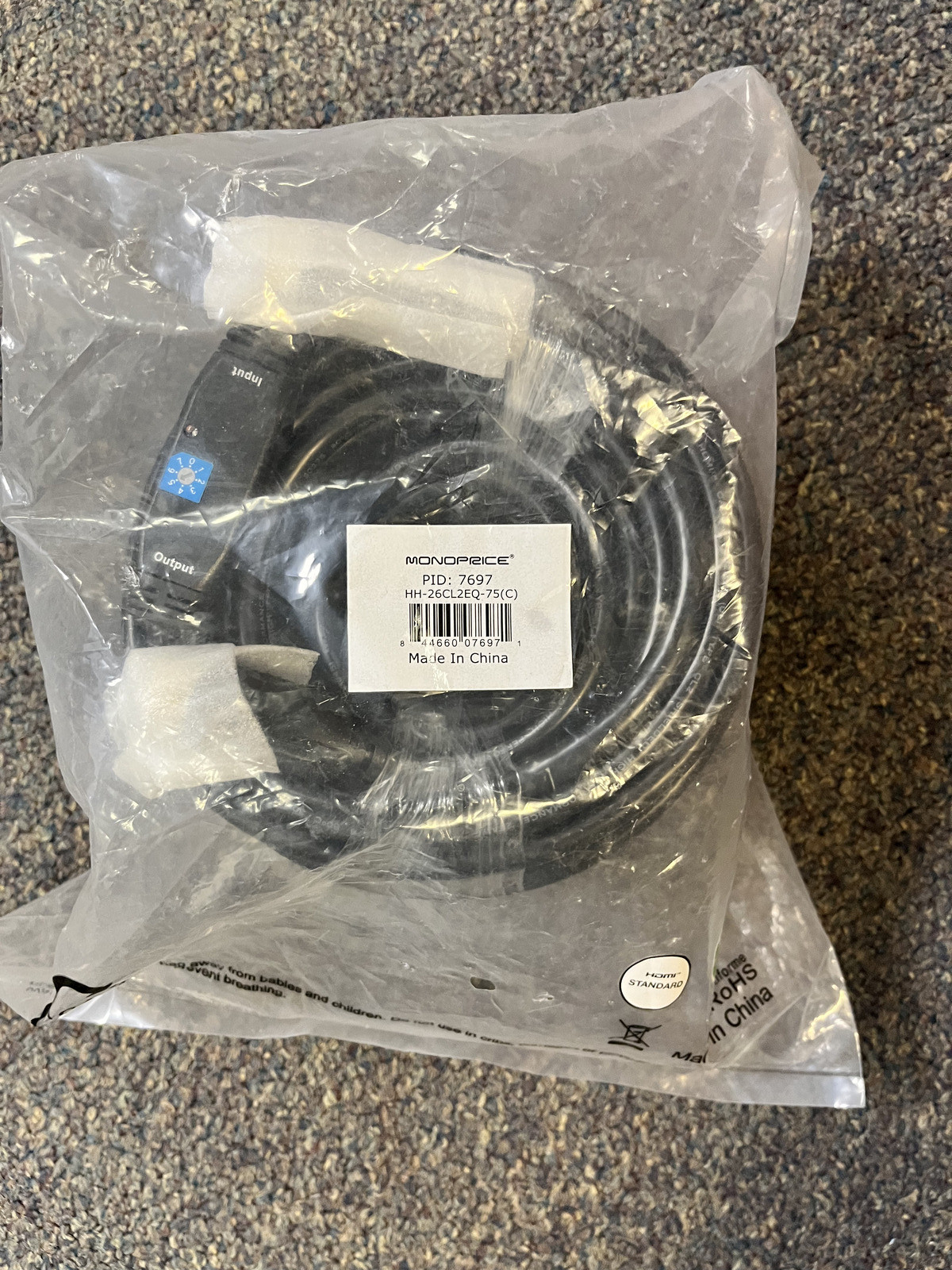 75ft 26AWG CL2 Standard HDMI Cable w/ Built-in Equalizer  IN-WALL - Black  7697