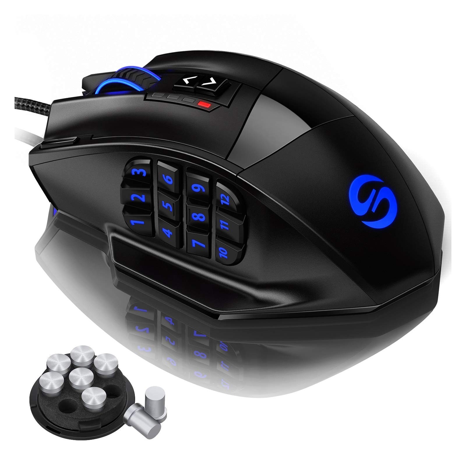 UtechSmart Venus Pro Wired MMO Gaming Mouse 16400 DPI RGB Black