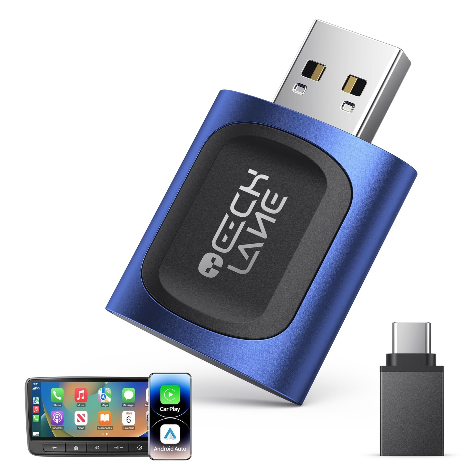 2026 Upgraded 2-in-1 Wireless CarPlay Adapter & Android Auto Wireless Adapter, B