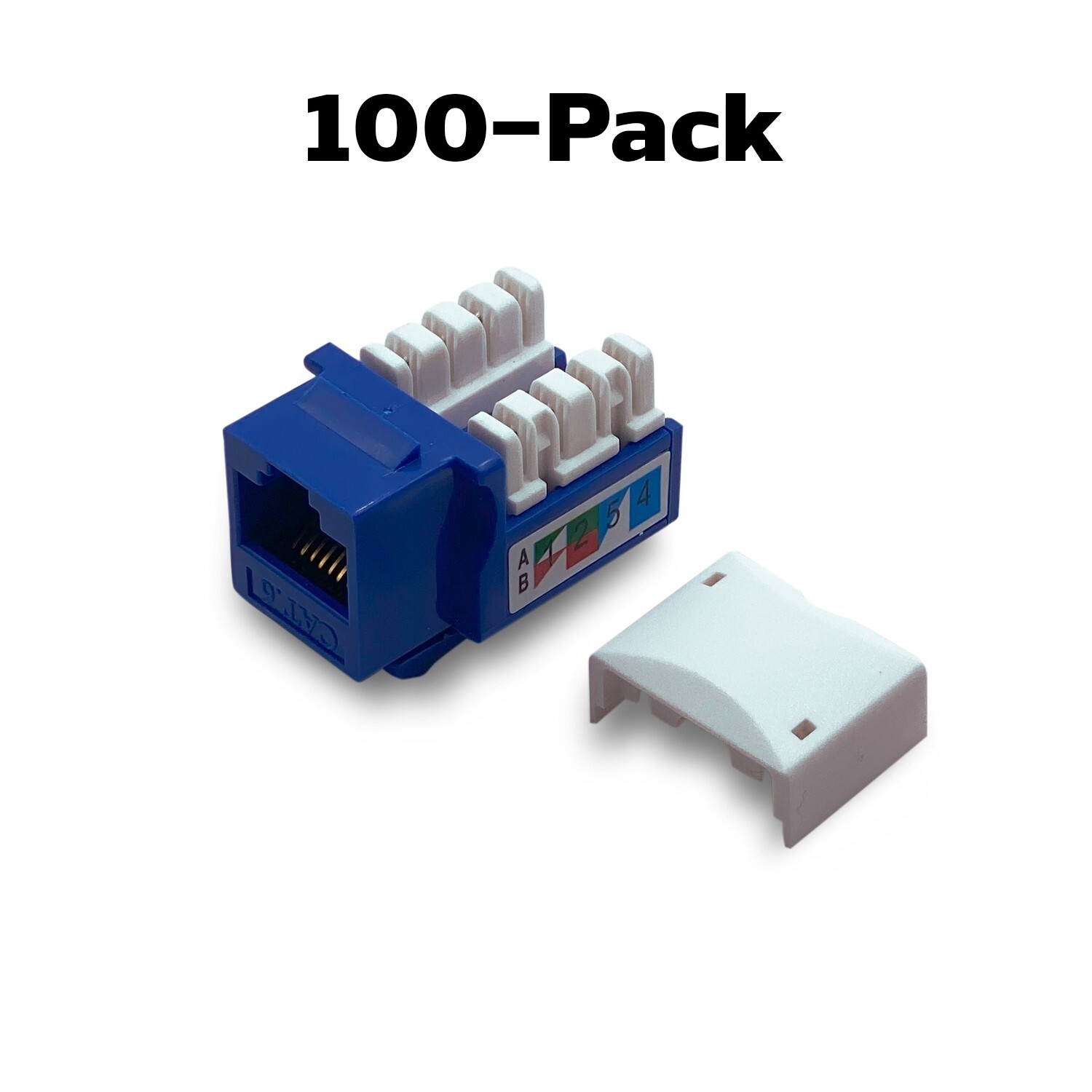 100 x blue CAT6 Keystone Jack rj45 Ethernet jack 110 Punch Down RJ45