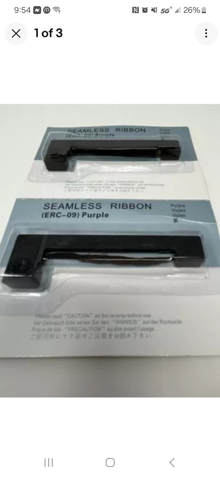 Epson ERC-09 PURPLE Seamless Ribbon - Original Ribbon Cartridge BRAND NEW In box