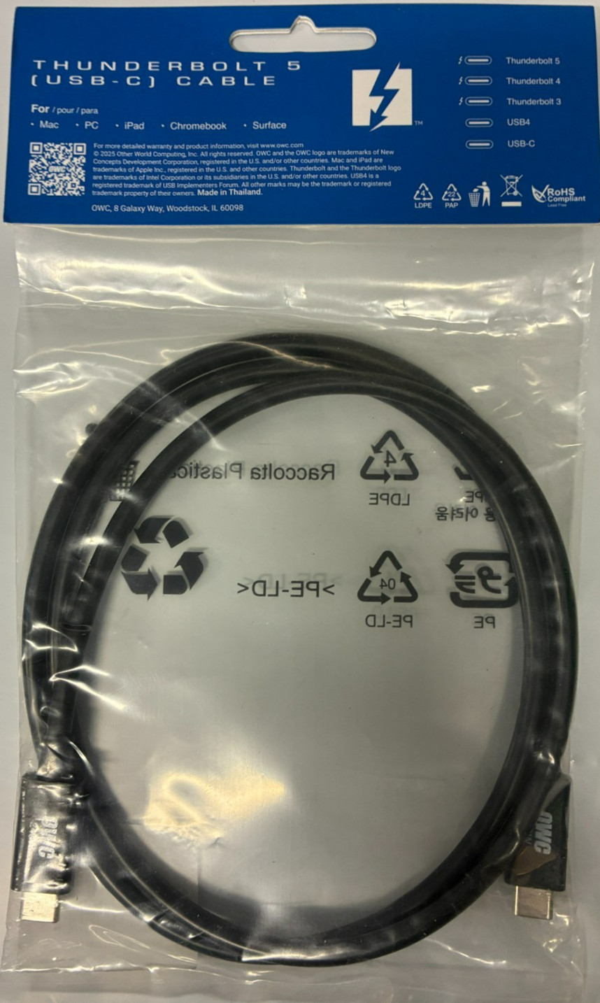 OWC - OWCCBLTB5C1.0M - 1.0M (39.4") Thunderbolt And USB-C Devices - Black