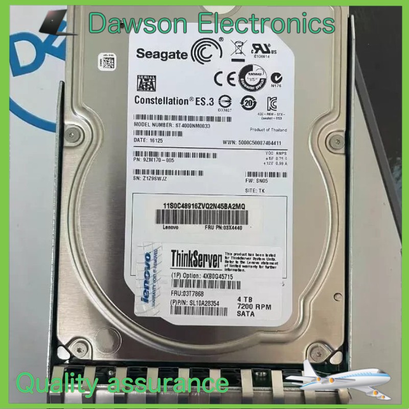 1pcs Lenovo 4XB0G45715 03T7868 03X4440 ST4000NM0033 server hard drive /With Tray