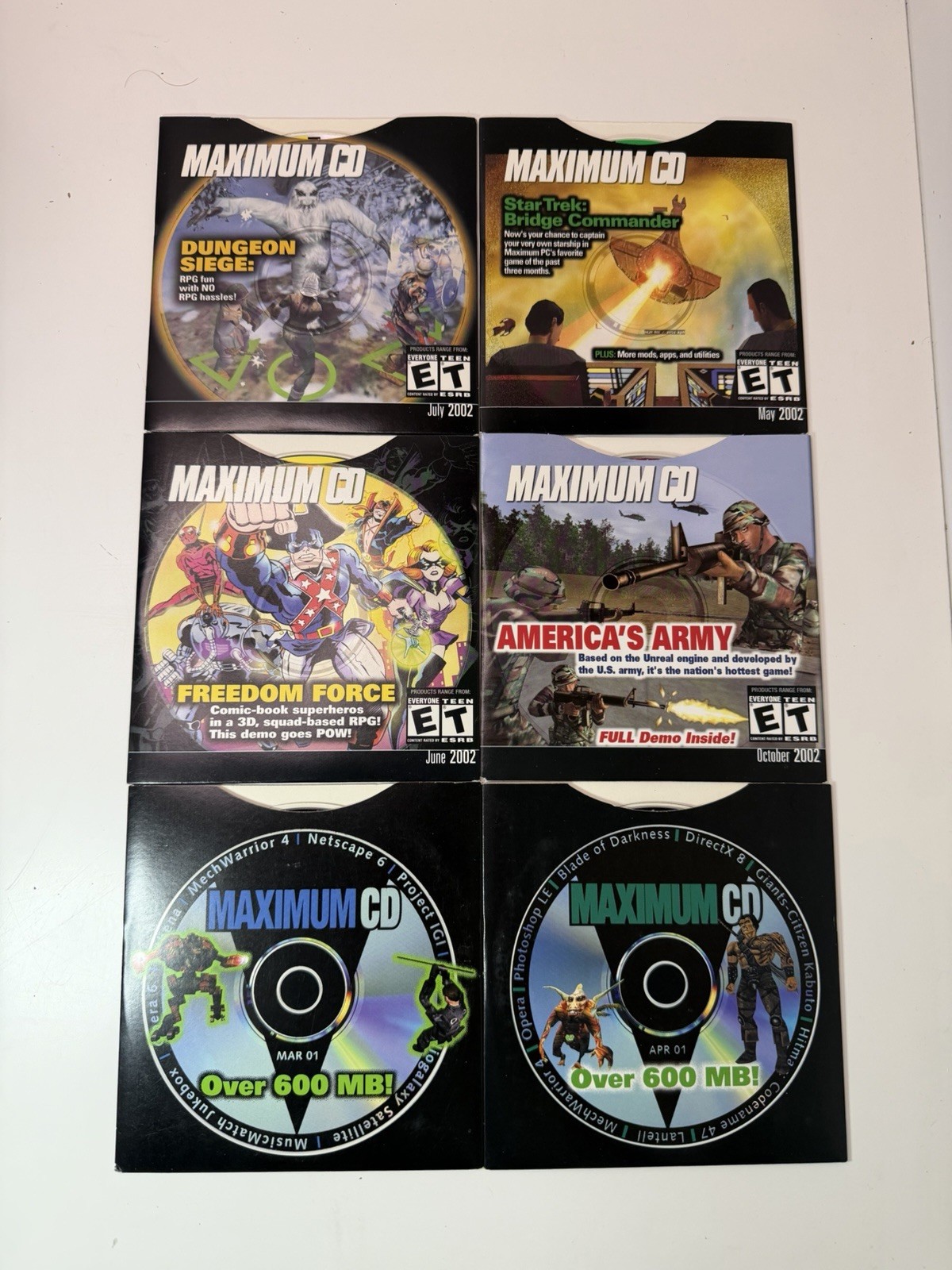 Maximum CD Lot (6 Discs 2001–2002) — Dungeon Siege, Freedom Force, Star Trek