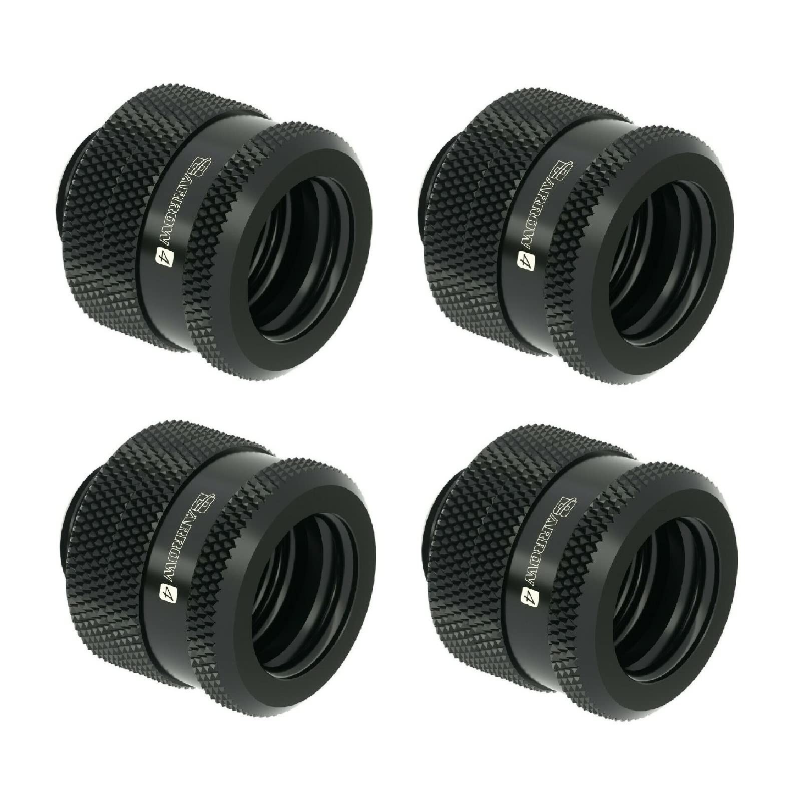 4 PCS Barrow G1/4" to 14mm Hard Tubing Compression Fitting Black
