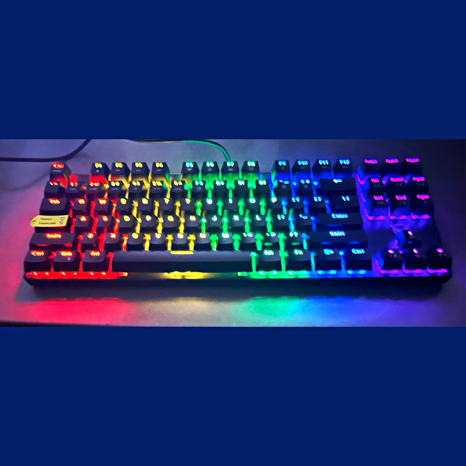 Wired Mechanical Keyboard BLACK By PICTEK/Rainbow Backlit Gaming Keyboard NEWBOX