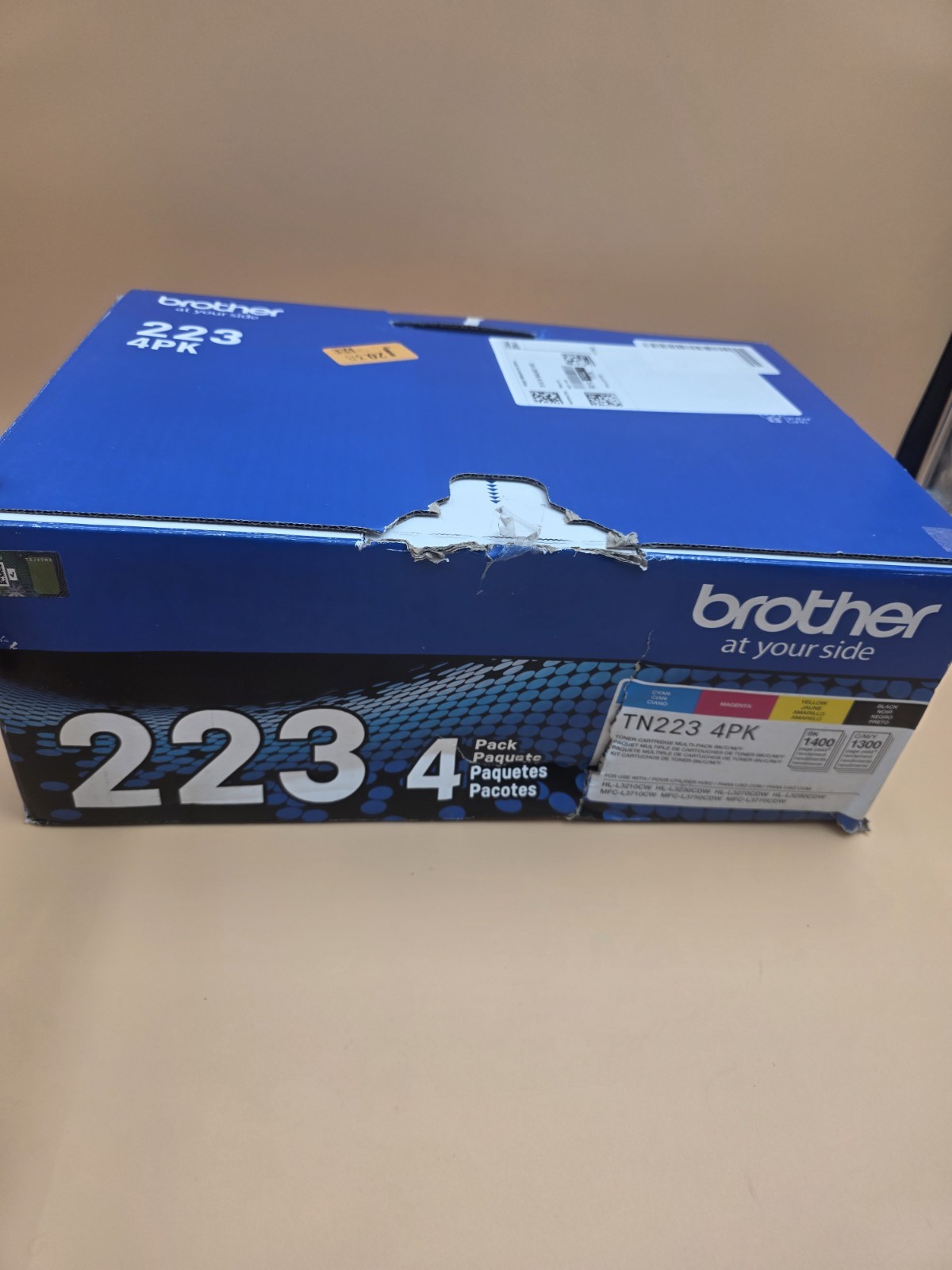 Brother TN223 TN-223 4-Pack Toner Set Black Cyan Magenta Yellow OEM Open Box