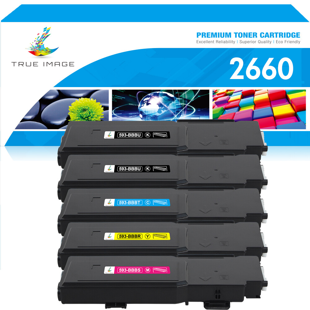 593-BBBU Black & Color Toner Compatible With Dell Printer C2660dn C2665dnf lot