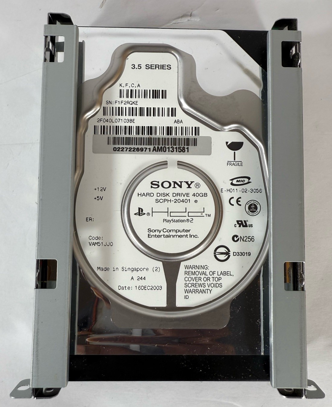 Sony PlayStation 2 PS2 40GB Hard Disk Drive HDD SCPH20401 Genuine OEM Te G2U