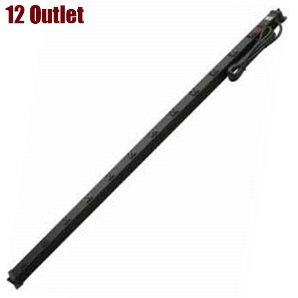 12 Outlet Power Strip Metal Heavy Duty 1875W 125V 15A with 6FT Cable Cord Black