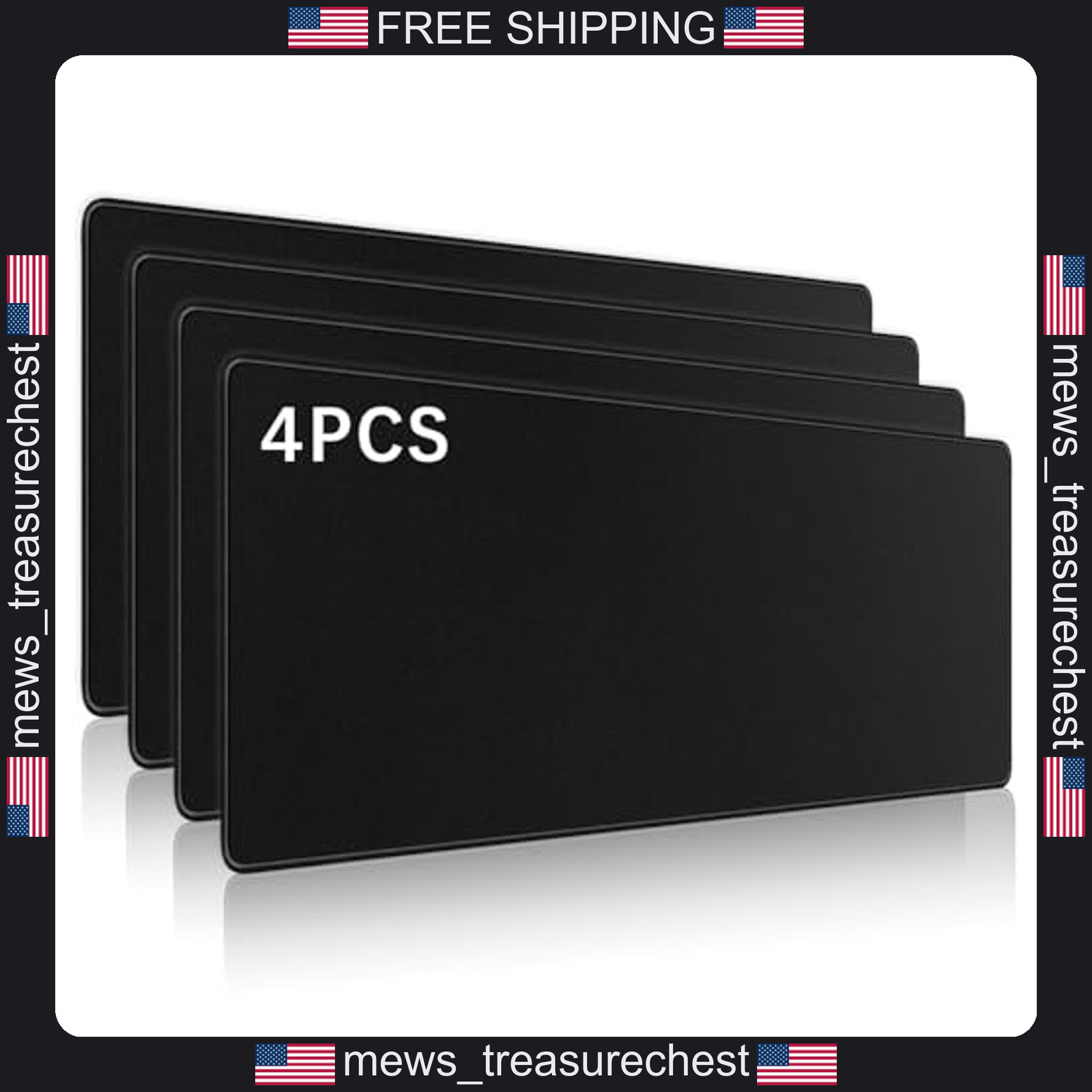 Gaming Mouse Pad Large Extended Desk Mat 31.5x11.8 in Black Cloth Edges Stitched