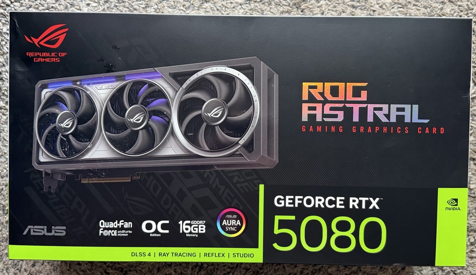 NVIDIA ASUS ROG Astral GeForce RTX 5080 16GB GDDR7 GPU Graphics Card w/ Box