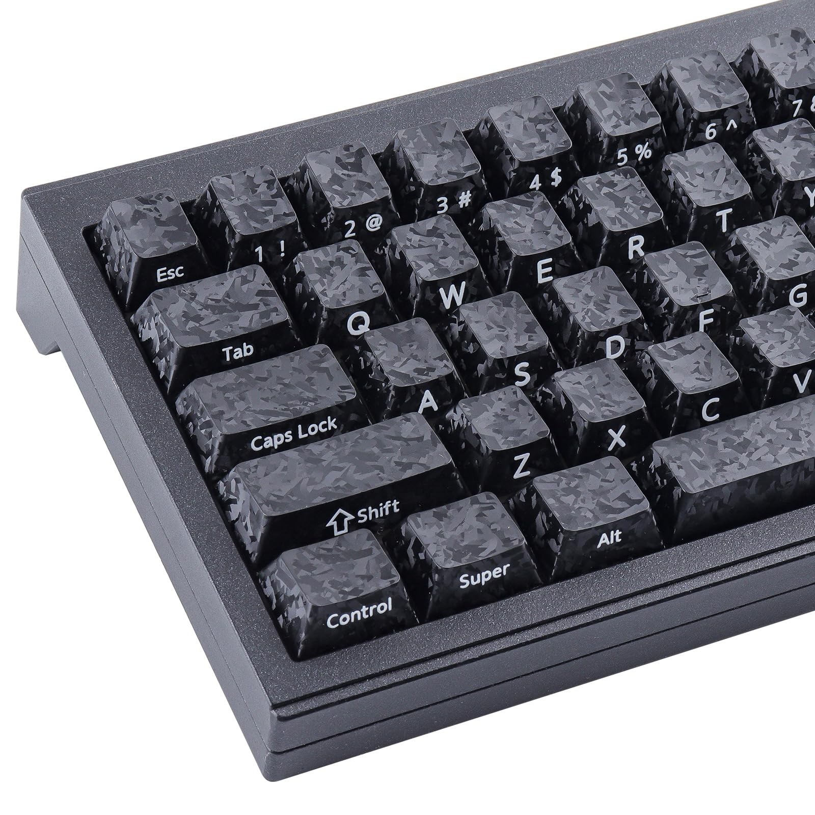 119Key Carbon Fiber Style PBT Keycap Set Cherry Profile SideLegend DyeSub