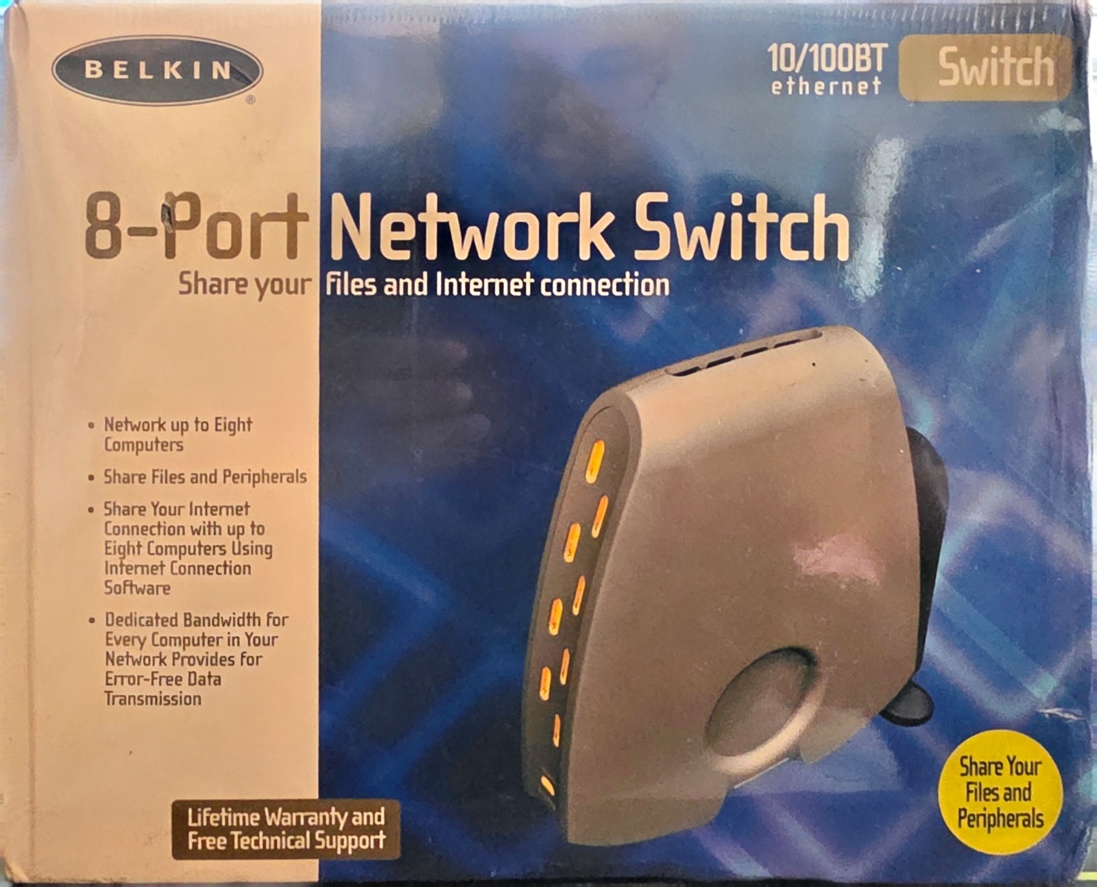 Belkin F5D5130-8 8 Port Network Switch 10/100BT Ethernet Missing AC Adapter