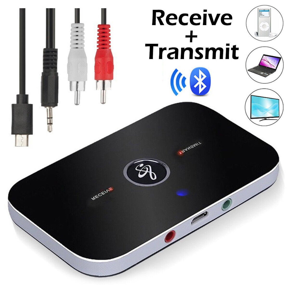 Bluetooth Transmitter & Receiver Wireless Adapter For speakers TV PC headphones