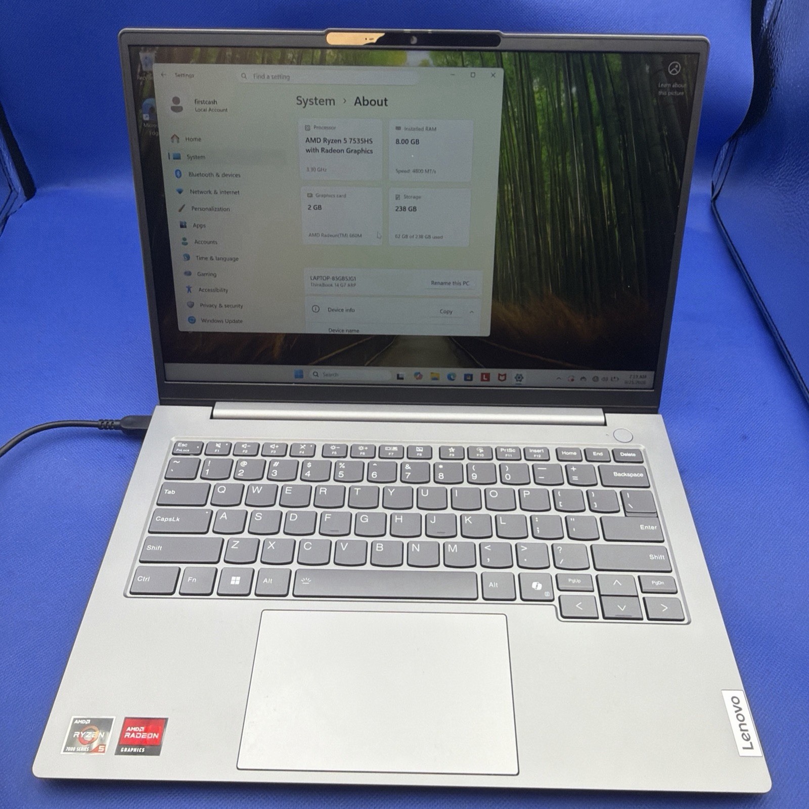 Lenovo ThinkBook 14 G7 ARP 14" Ryzen 5 7535HS 3.30Ghz 8GB 256GB SSD