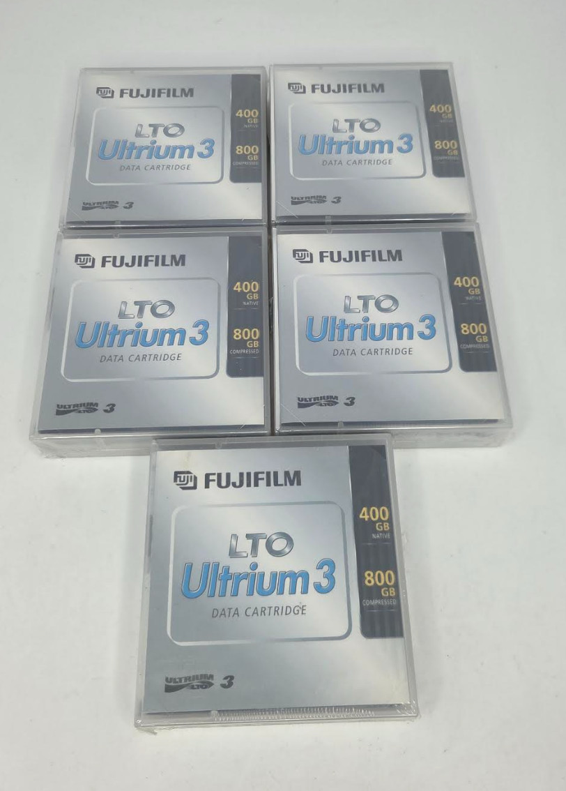 Fujifilm LTO Ultrium 3 Data Cartridge Tape 400GB 800GB, Lot of 5