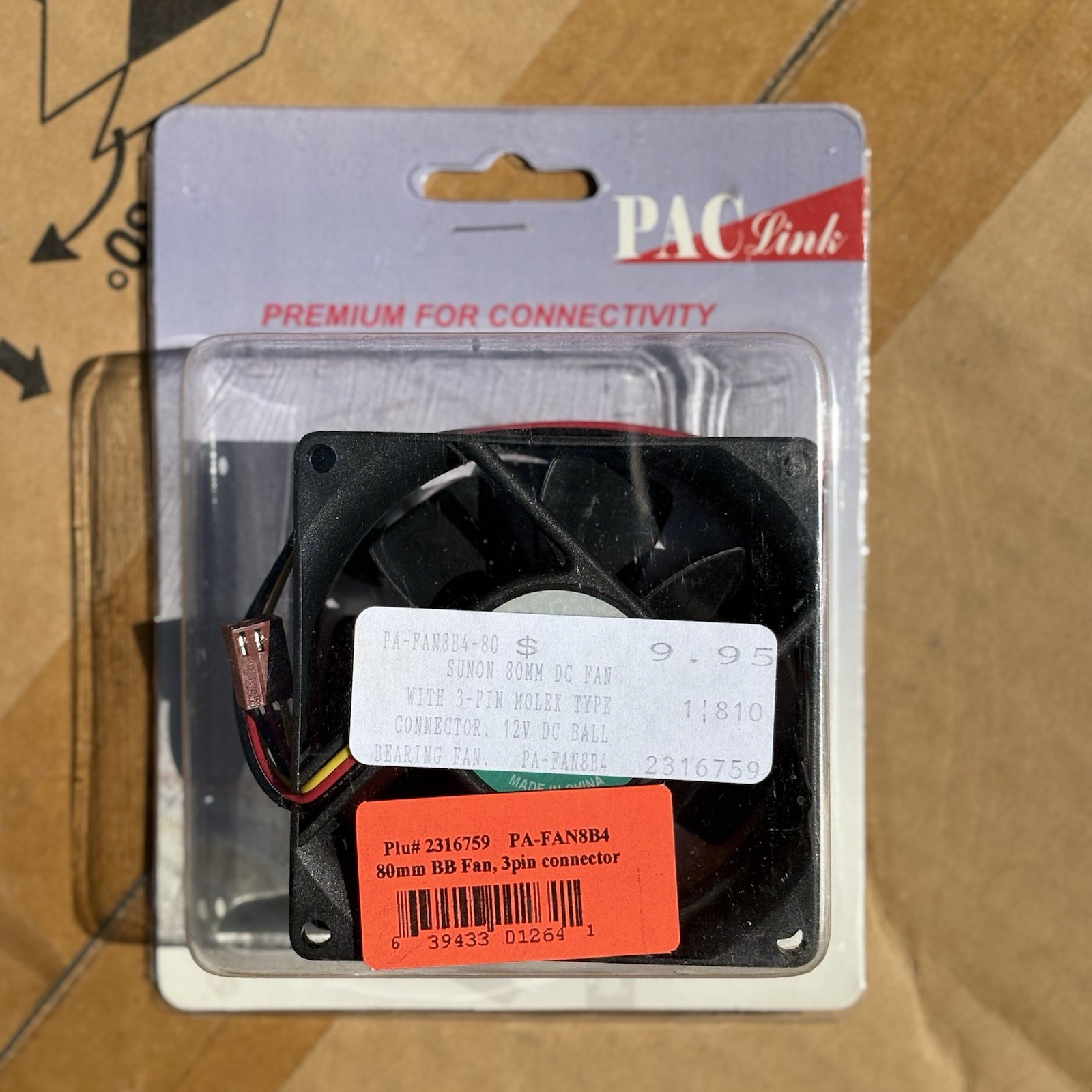 Lot of 4 New PC Cooling Fans – SUNON & AEROCOOL – 80mm / 92mm – Ball Bearing 