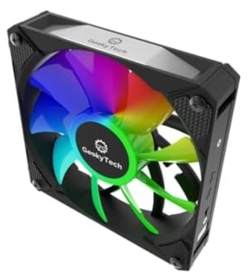 Geeky Tech Tsuraneru Gaming PC Fans (3-Pack) (Black)
