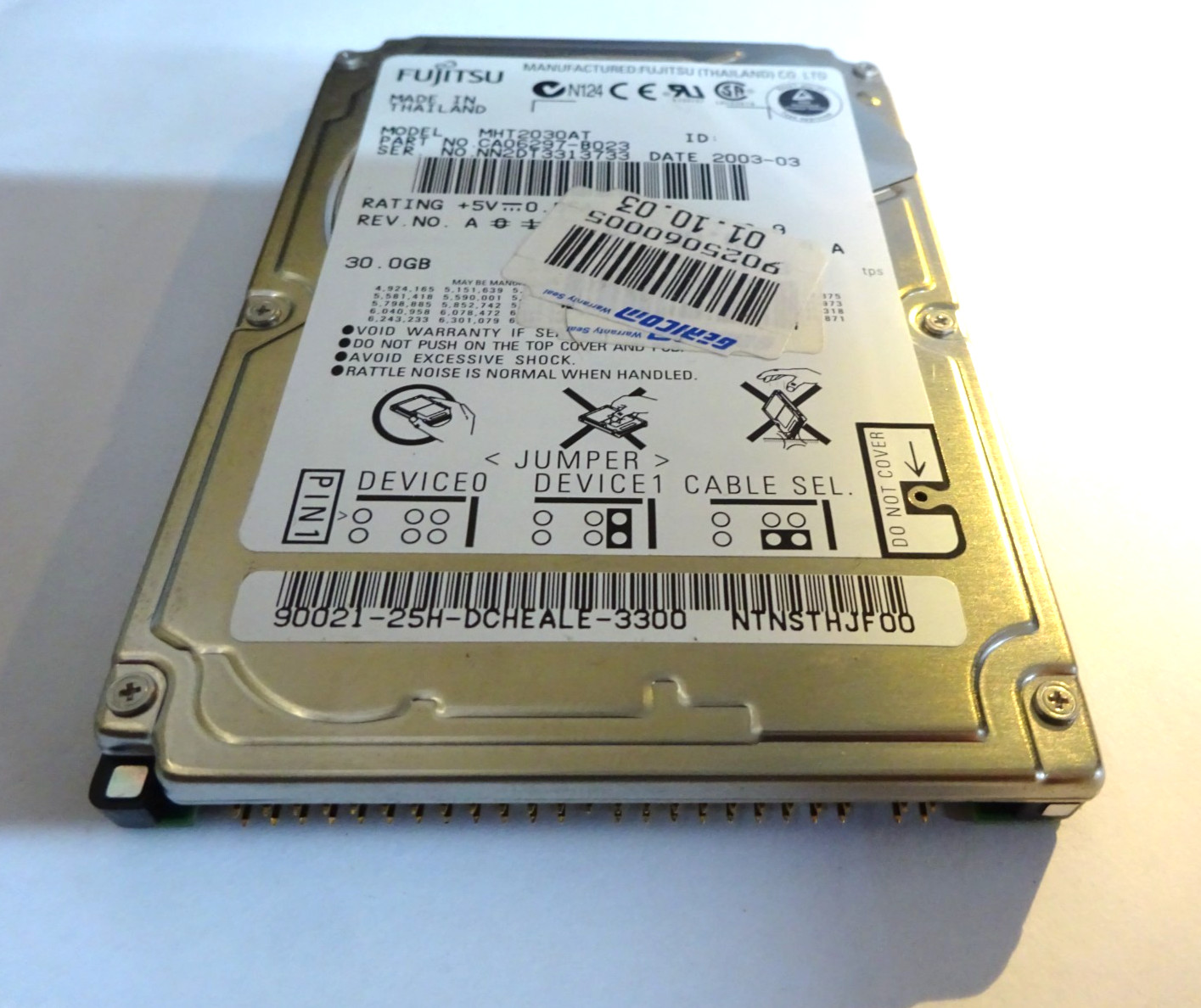 FUJITSU 80GB *MHT2030AT* IDE HDD Laptop 2.5 INCH #NFP2551